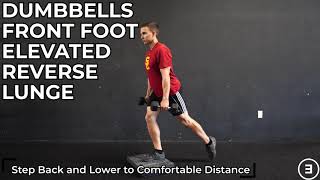 Dumbbells Front Foot Elevated Reverse Lunge