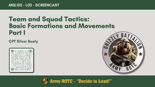 Team and Squad Tactics: Individual and Squad Movement Techniques