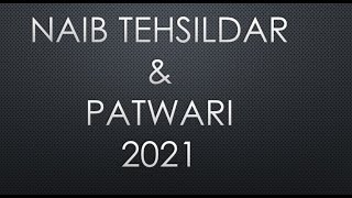 NAIB TEHSILDAR AND PATWARI PUNJAB  2021