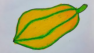 papaya drawing colour ||papaya drawing easy || papaya drawing step by step