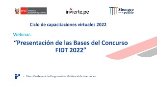 DGPMI: Presentación de las bases del concurso FIDT 2022