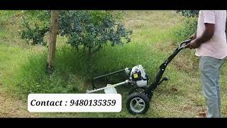 Wheel Model Grass Cutter | ದಾಳಿಂಬೆ ತೋಟದಲ್ಲಿ ಹುಲ್ಲು ಕತ್ತರಿಸುತ್ತಿರುವ ರೈತರು| #reels #agriculture #grass