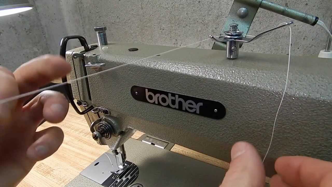 How To Thread Brother Threading Industrial Sewing Machine DB2-B735 ...