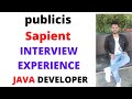 Publicis Sapient Interview Experience || Java Developer Interview Questions|| TCS -Publicis Sapient
