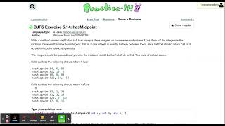 Exercise 5.14 (hasMidpoint) Java Tutorial || Practice-It