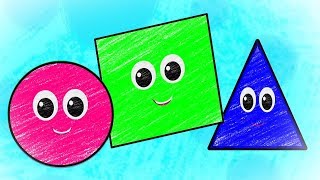 The Shapes Song | Learn Shapes | Crayons Nursery Rhymes | Kids Songs For Children