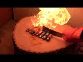 experiment glowing 1000 degree meat chopper vs 10 lighters