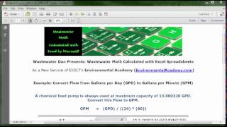 Calculate / Convert Flow from GPD to GPM