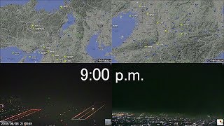 2018.06.08 臨時延長｜ラッシュ時間に雷雲が空港直撃～上空待機｜大阪空港ライブカメラ