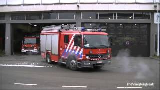 Pompiers Bruxelles: Départ pompe et échelle de poste Anderlecht