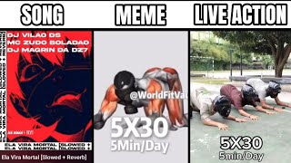 5×30 5min/day Meme vs Original Song vs Live Action