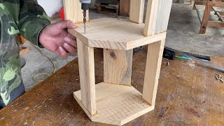 Amazing Woodworking Projects - Three Tier Bookshelf made of Pine Wood, Extremely Durable and Sturdy