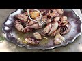 grilled squids and pike fish