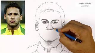 How to Draw Neymar Jr, Step by Step Pencil Sketches