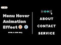 HTML CSS hover effect - Menu hover effects css | HTML CSS menu bar design