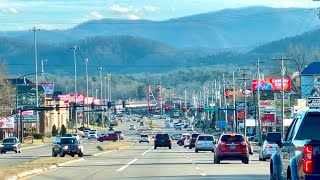 PIGEON FORGE:  Beautiful and Easy SUNDAY Parkway Drive! Traffic \u0026 Crowd @ 4:45PM on February 2, 2025