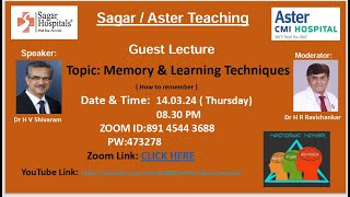 Memory & Learning Techniques  Dr H V Shivaram