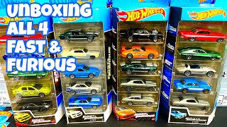 New Fast & Furious Hot Wheels 5 Pack Opening Unboxing All 4 Packs 20 Cars