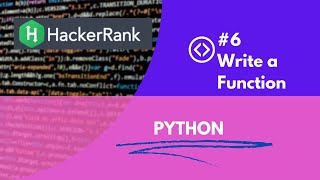 Write a Function in HackerRank #6 |#hackerrank |#python