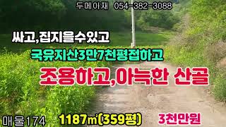 #매물174#싸고,집을수있고,#국유지산3만7천평접하고#조용하고아늑한곳#농막놓고힐링하시기좋은곳입니다.#시골땅#싼땅#촌땅#주말농장지#전원주택지#임야#묘터#집터#의성부동산#경북부동산#