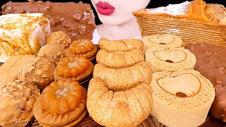 ASMR MUKBANG｜ROASTED MARSHMALLOW ICE CREAM, CHOCOLATE, CREPE CAKE, YAKGWA 구운 마시멜로 아이스크림 초콜릿 케이크 약과먹방