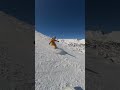 5 year old girl dropping into a black diamond run valle nevado chile snowboarding