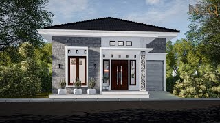 Desain Rumah Minimalis Modern 8x11 m² #desainrumah #rumahidaman