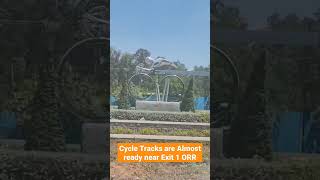 Cycle Tracks are almost ready near exit 1 ORR #hyderabad