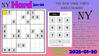 The New York Times Daily Sudoku 2025-01-30 Hard