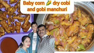 baby corn 🌽 dry gobi and Gobi manchuri 😋😋kannada recipe