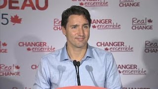 Justin Trudeau brushes off questions about a coalition government.