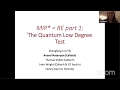 MIP* = RE Part 1: The Quantum Low-Degree Test