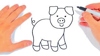 Cómo dibujar un Cerdo Paso a Paso y fácil | Dibujos Animales