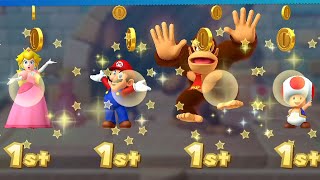 Mario Party 10 - Peach Board - Peach vs Mario vs Donkey Kong vs Toad | Master com - Amiibo Party