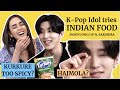 K-Pop Idol tries HAJMOLA, KURKURE & Indian food for the first time! MJU ft. Sakshma