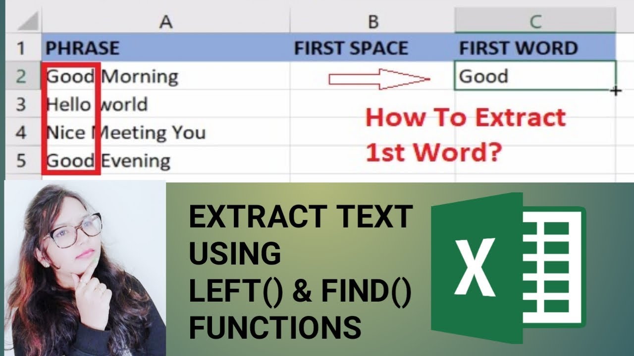 How To Extract Text From Cells In Excel | In Hindi - YouTube