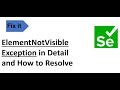How to handle element not visible exception in selenium