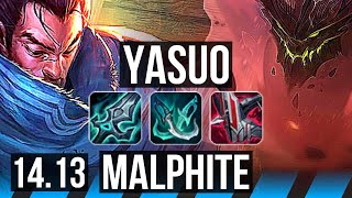 YASUO vs MALPHITE (MID) | Comeback, 34k DMG, 500+ games | NA Grandmaster | 14.13