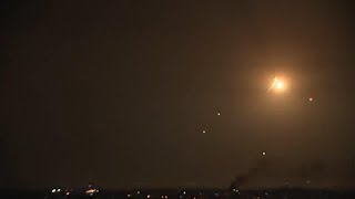 Rockets fired from Gaza towards Israel are intercepted by defenses