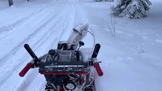 Early morning snow blowing