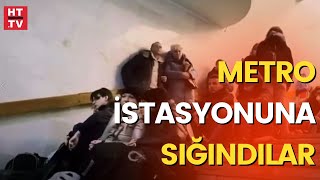 Ukrayna'da panikleyen halk metro istasyonuna sığındı! İşte o görüntüler