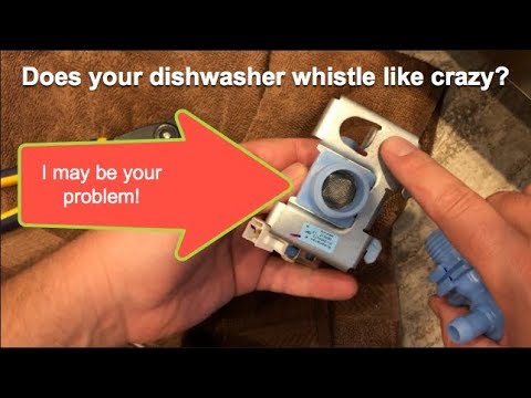 Why does my dishwasher whistle when filling with water?