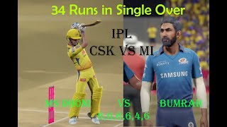MS Dhoni vs Bumrah | CSK vs MI | career mode Cricket19 | Best Match Gameplay (PS4)