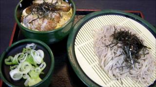 【今日の昼飯】 ゆで太郎 銀座5丁目店の「ミニかつ丼セット」 650円　Pork cutlet on rice to eat at Yude-tarou. Restaurant in Ginza.