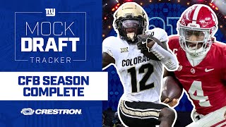 Mock Draft Tracker 2.0: College Football Season Complete ✔️ | New York Giants