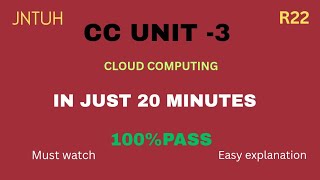 CC UNIT3 (cloud computing) | In just 20 minutes | 100% PASS | MUST WATCH | JNTUH R22 AND R18
