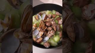 clams and angle luffa (patula) #shortvideo #utubevideo #simplecooking #food #yummy #clam