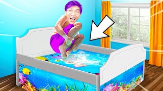 TRANSFORMING OUR MOM'S BED INTO A FISH TANK?! (LANKYBOX'S FAVORITE AQUARIUM VIDEOS!)