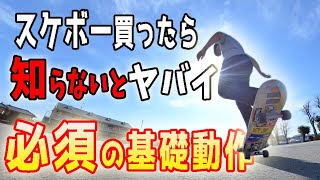 【初心者必須】スケボー基礎動作～プッシュ、チックタック、ターン他多数