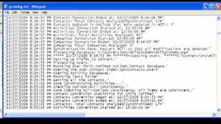 123 ACT! Sync Processing Log
